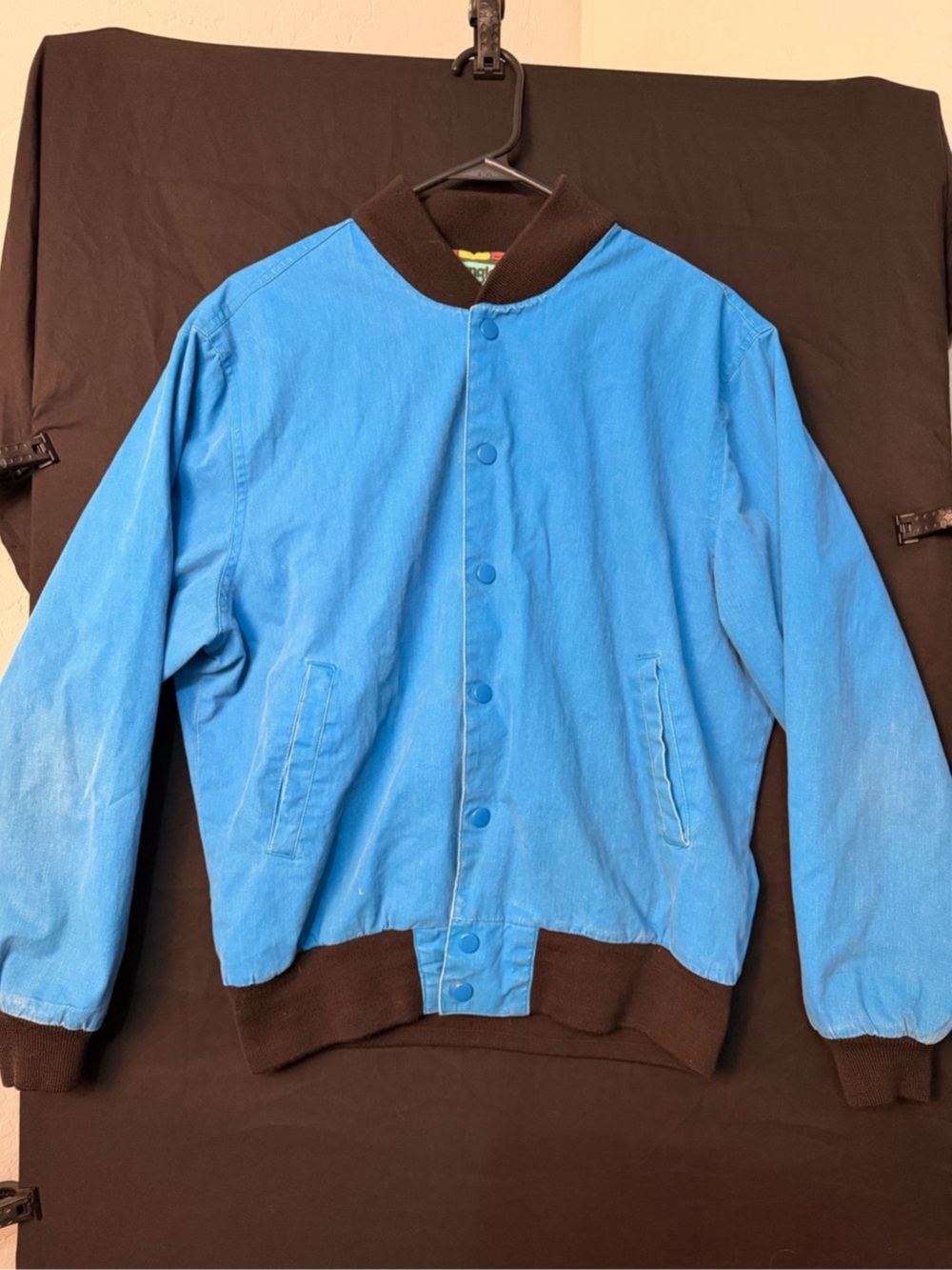 Wrangler Vintage Wrangler Brushpopper Snap Bomber Jacket Blue